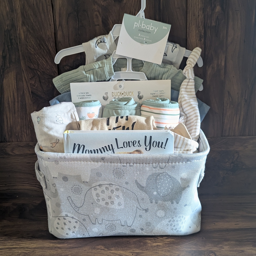 PL Baby Gift Basket with Elephant Design